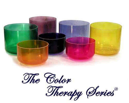 Bols de Cristal chantants Alchimiques de couleurs Color Therapy